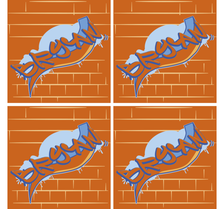 Podmetač za čaše moderan s urbanim grafitnim uzorkom - TenStickers