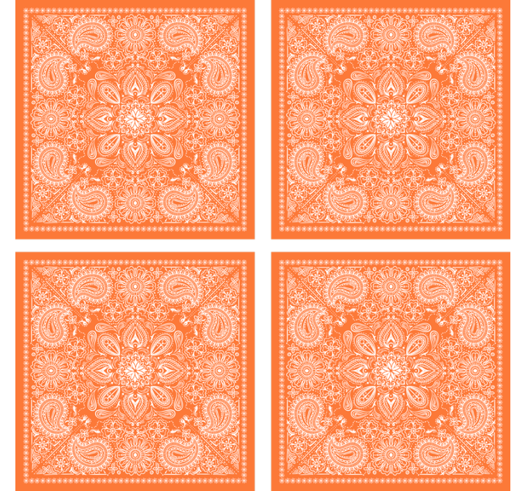 Podmetač za čaše s detaljnim paisley uzorkom - TenStickers