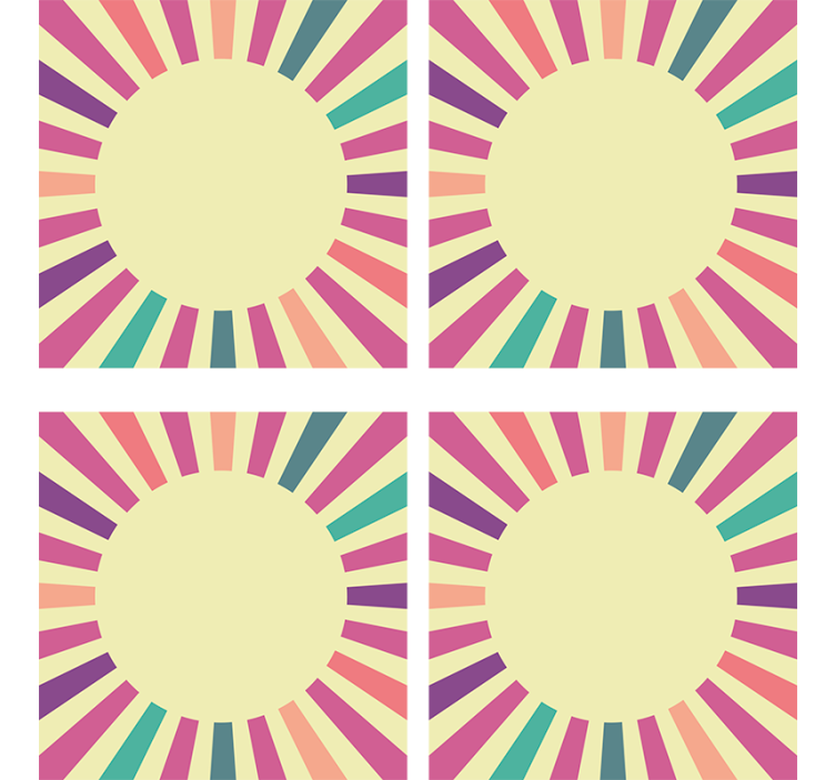 Podmetači za geometrijsko sunce 70-ih - TenStickers