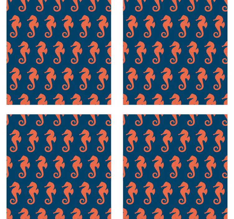 Podmetač za čaše nakaza s uzorkom morskog konjica - TenStickers