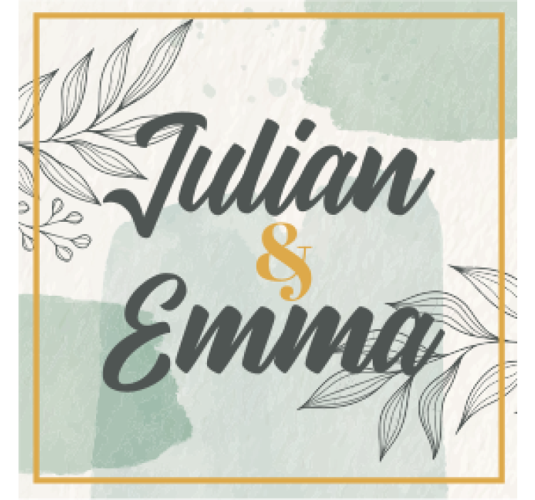 Podmetač za čaše vjenčanje personalizirani dizajn imena - TenStickers