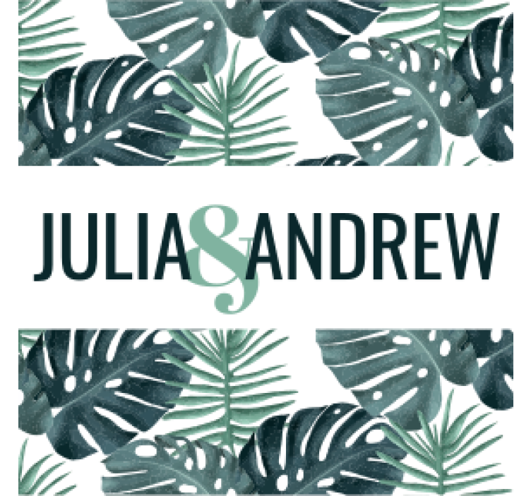 Podmetač za čaše vjenčanje uzorak tropskog lišća - TenStickers