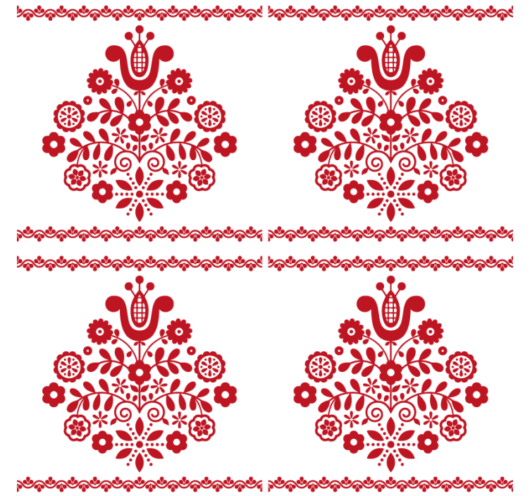 Planinski narodni uzorak vintage podmetač za čaše - TenStickers