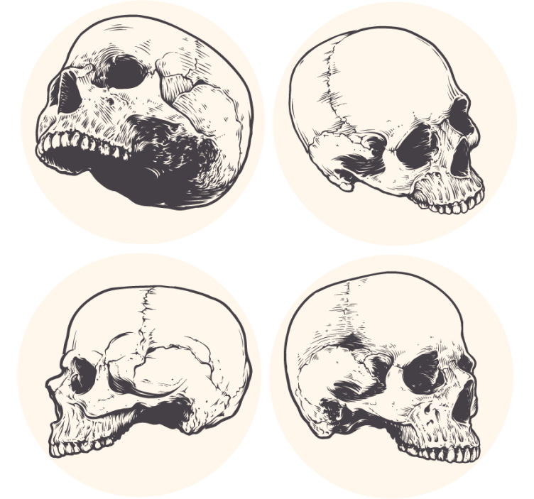 Crtež lubanje podmetač za noć vještica - TenStickers