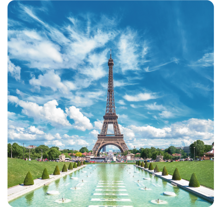 Podmetač za čaše moderan eiffelov toranj pejzaž - TenStickers