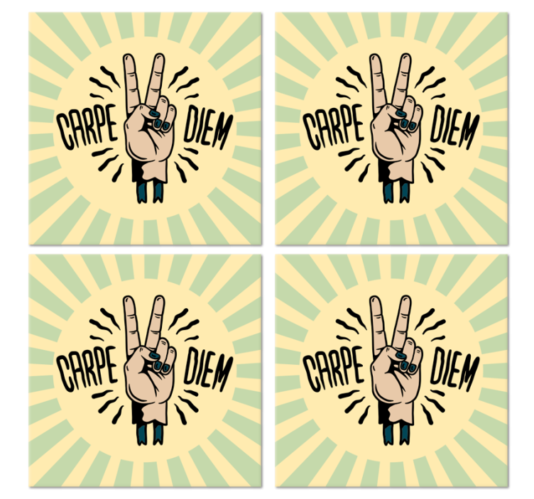 Podmetač za čaše citat simbol mira ruku - TenStickers