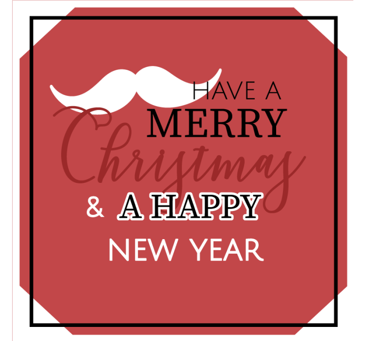 Podmetač za čaše božić radosne blagdanske pozdrave - TenStickers