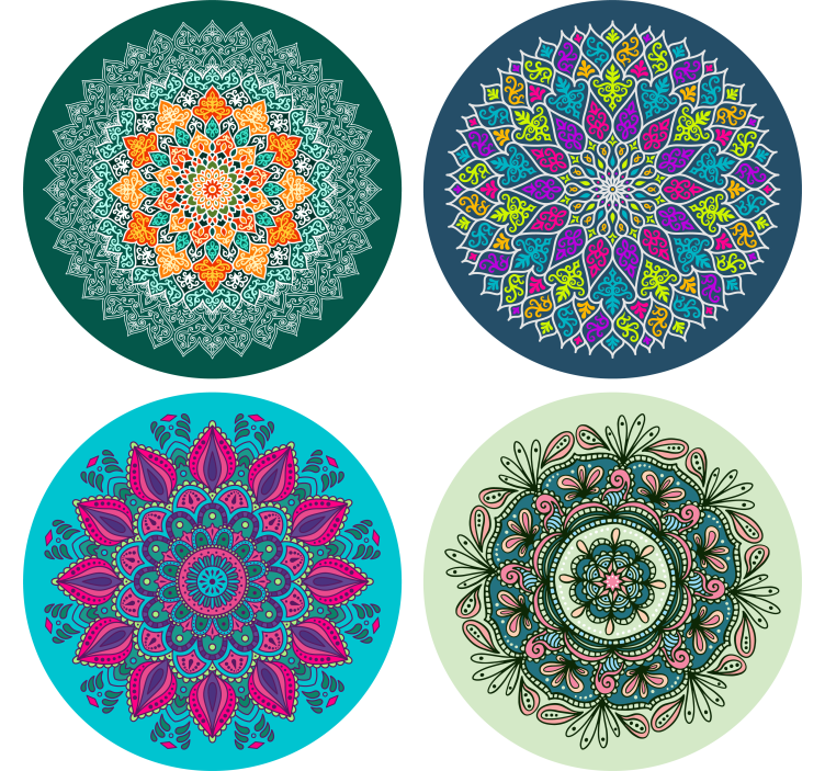 šarene podmetače za pločice mandala - TenStickers