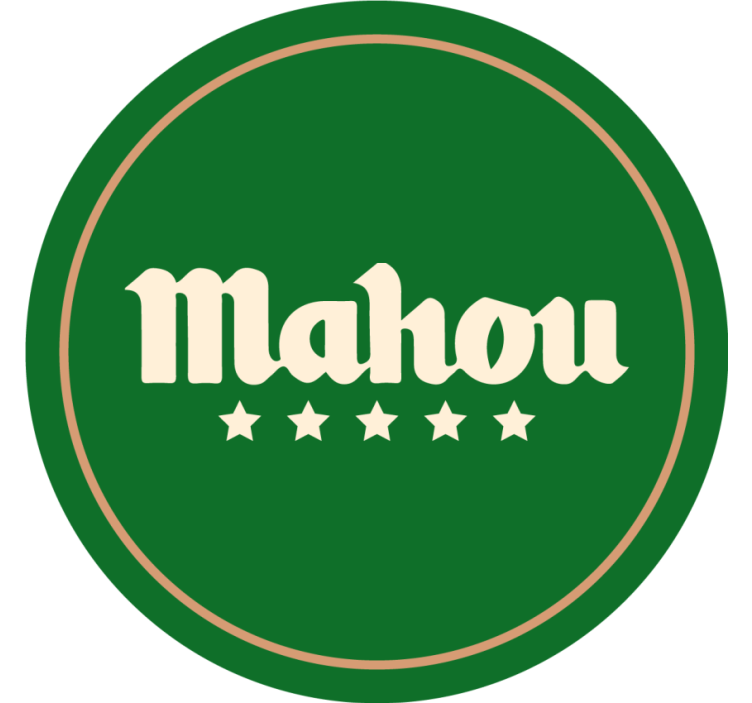 Mahou logo na postavljenom stolu pivske prostirke - TenStickers
