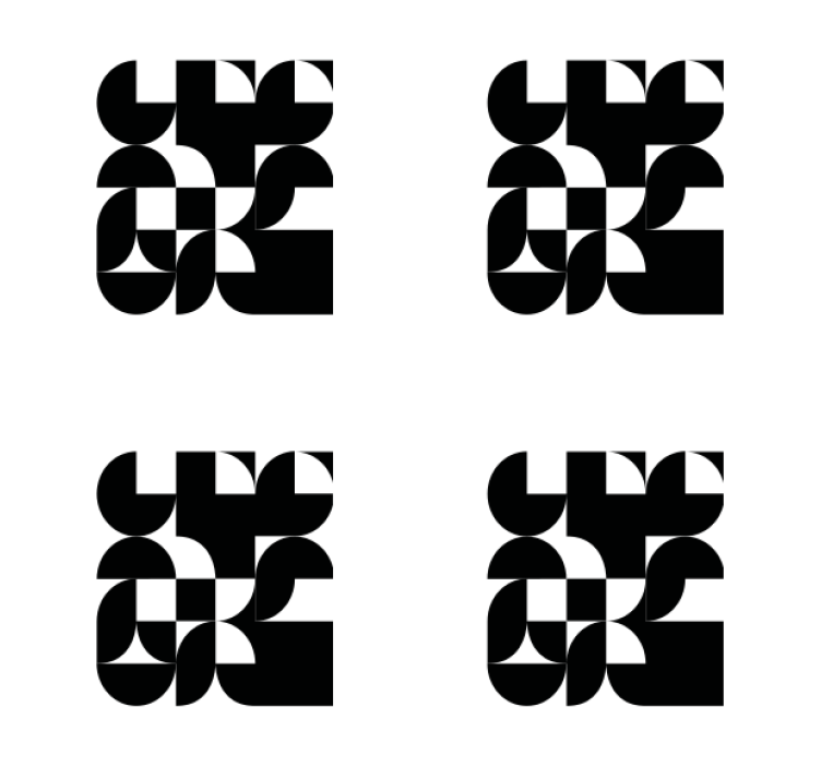 Crni krug geometrijski uzorak podmetač za čaše - TenStickers