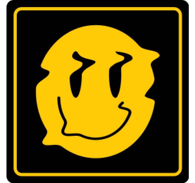 žuti iskrivljeni osmijeh moderni podmetač za čaše - TenStickers