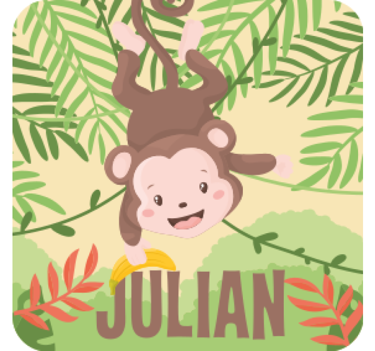 Podmetač za čaše nakaza s dizajnom veselog majmuna - TenStickers