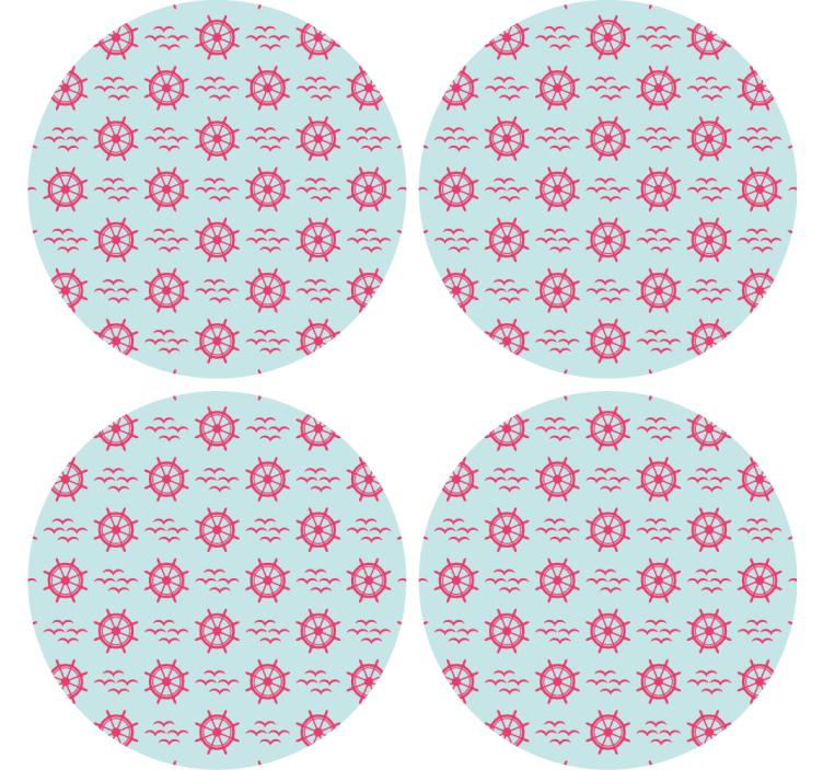 Nautička kormila na uzorku chevrona više podmetača - TenStickers