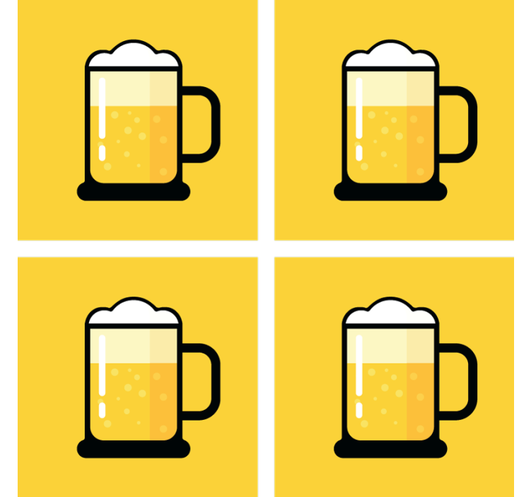 "emoji style" žute prostirke za pivo - TenStickers