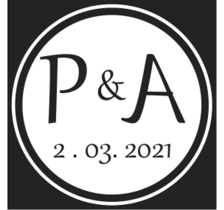 Podmetač za čaše prilagodljiv s monogramom inicijala - TenStickers