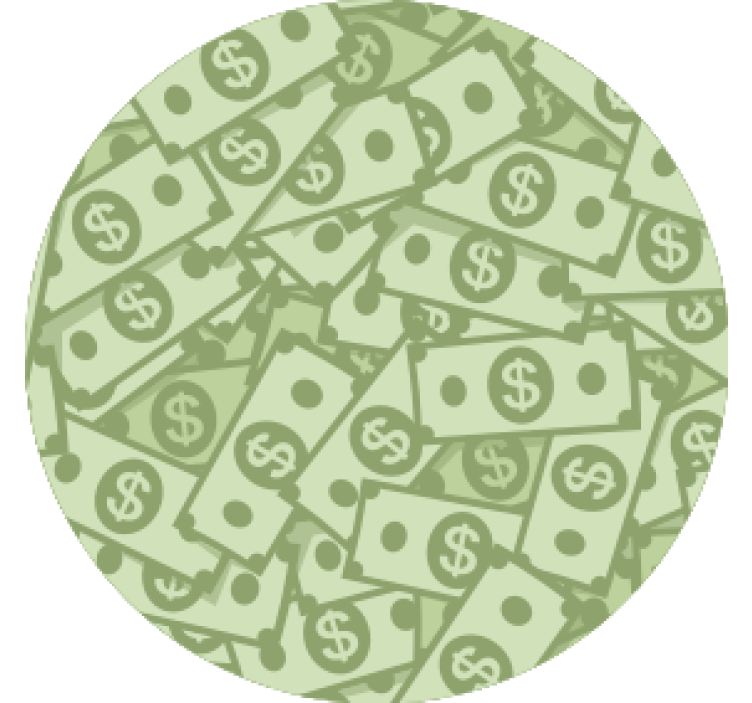 Podmetač za čaše moderan s grafikom novčanog uzorka - TenStickers