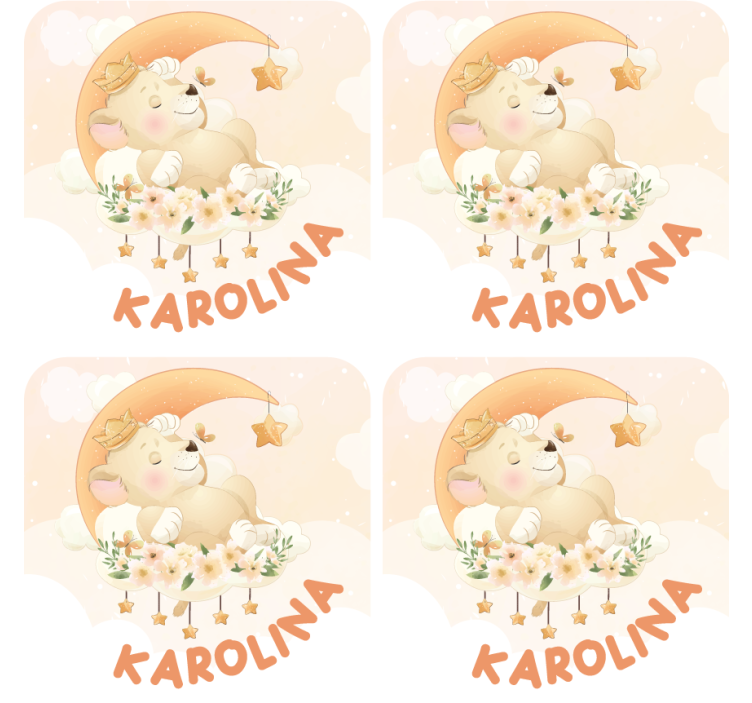 Podmetač za čaše prilagodljiv medvjed sa zvijezdama - TenStickers