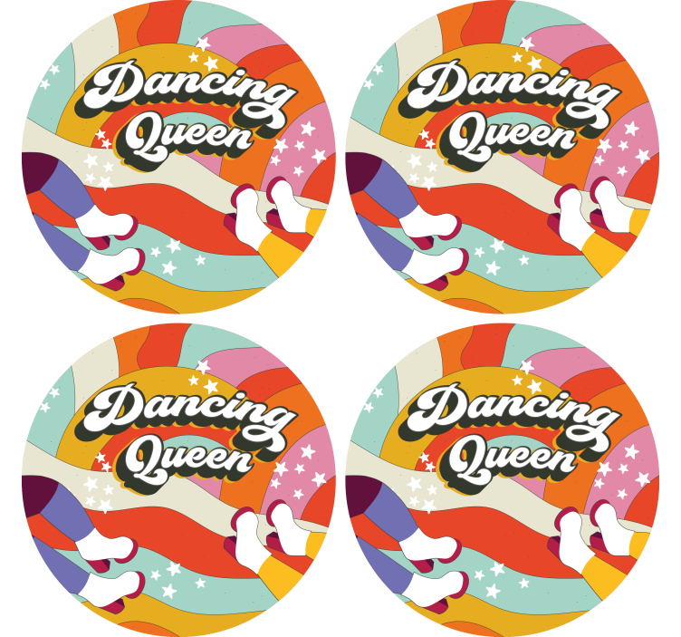 Dancing queen ružičasta pozadina vintage coaster - TenStickers