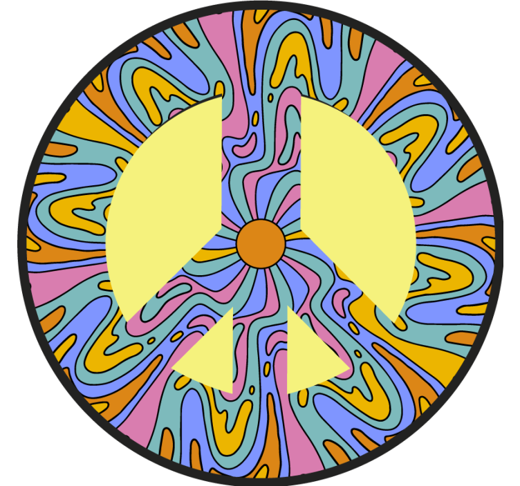 Podmetač za čaše nakaza simbol živopisnog mira - TenStickers