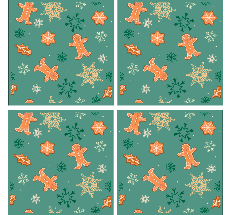 Podmetač za čaše božić uzorak kolačića od medenjaka - TenStickers