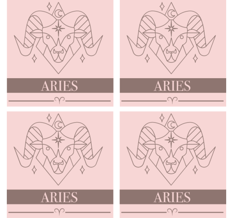 Podmetač za čaše prilagodljiv aries simbol zodijaka - TenStickers
