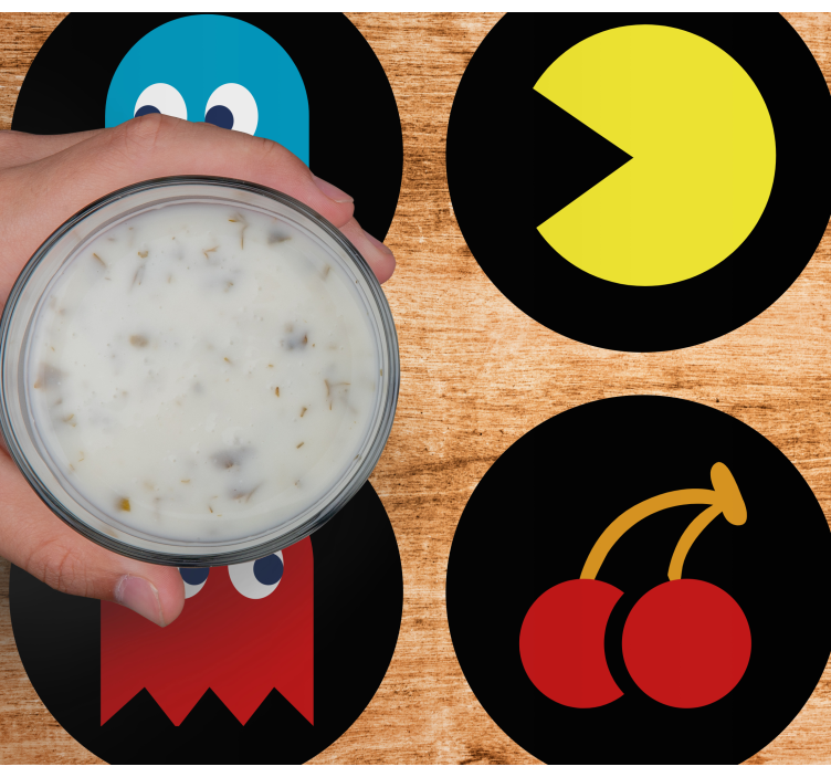 Podmetač za čaše nakaza s šarenim retro ikonama - TenStickers