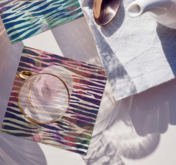 Apstraktna zebra tekstura zebra podmetač za čaše - TenStickers