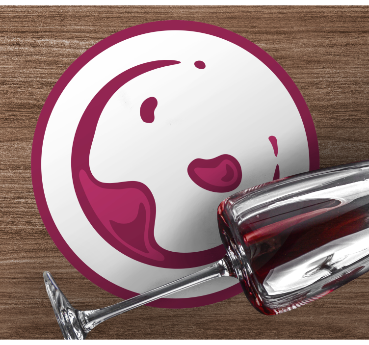 čaša vina označi modernu podmetač za čaše - TenStickers