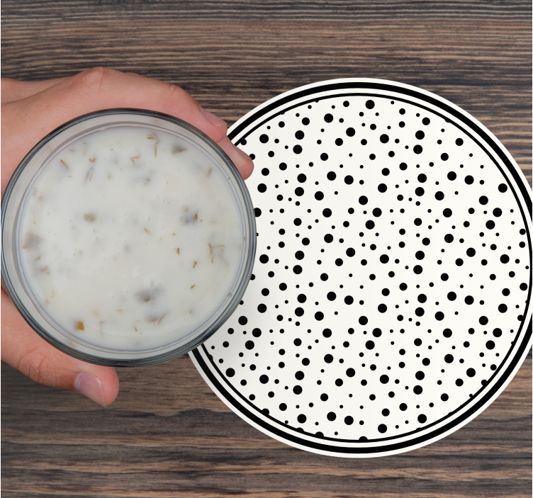 Crne točkice na bijelim modernim podmetačima - TenStickers