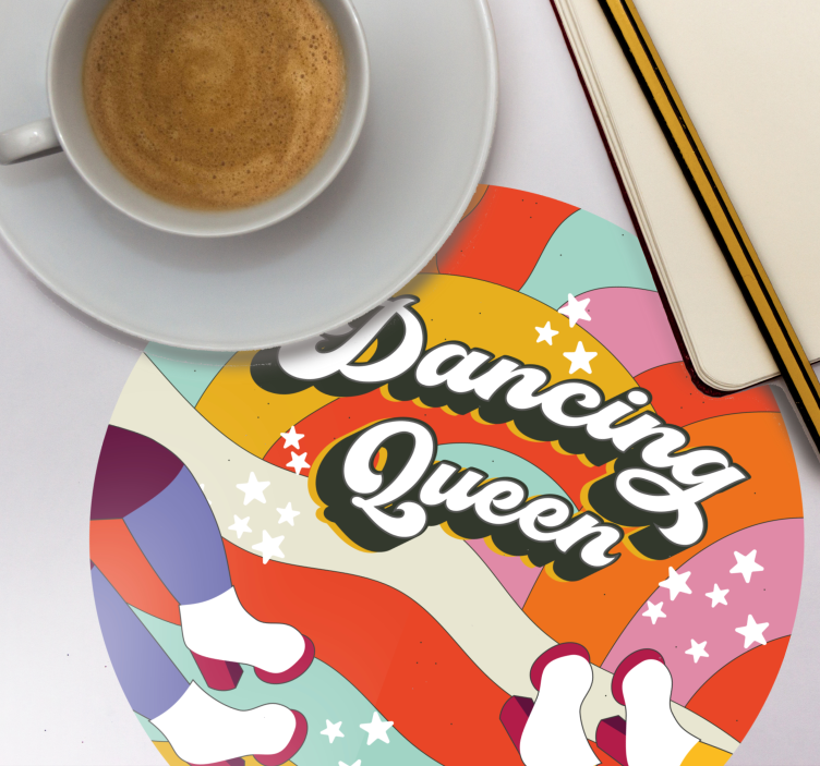 Dancing queen ružičasta pozadina vintage coaster - TenStickers