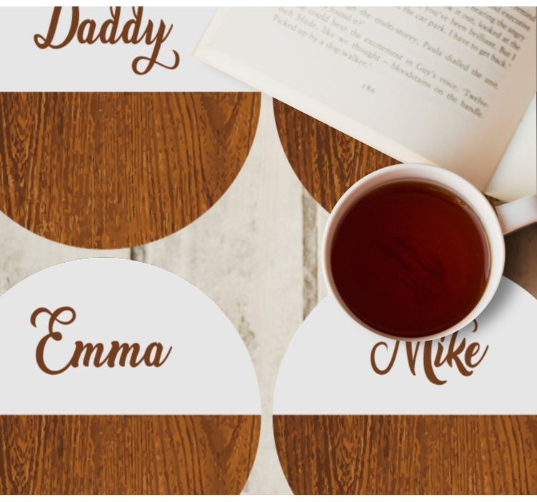 Drvene mramorne personalizirane podmetače - TenStickers