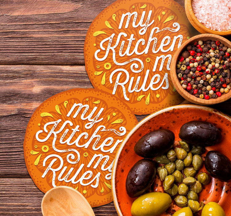 Moja kuhinja, moja pravila podmetači za tekst - TenStickers