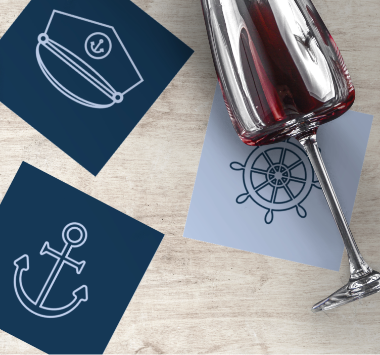 Morski simboli pločice više podmetača - TenStickers