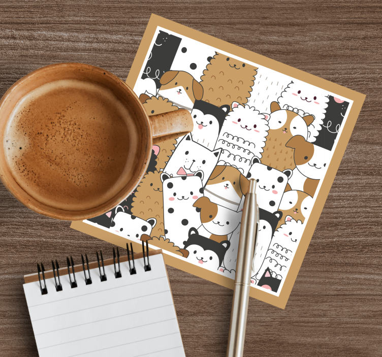 Nevjerojatni bešavni slatki psi moderni podmetač - TenStickers