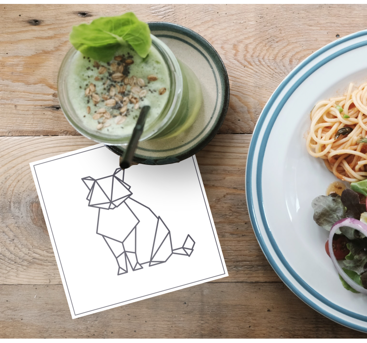 Origami mačka moderna vinil podmetača - TenStickers