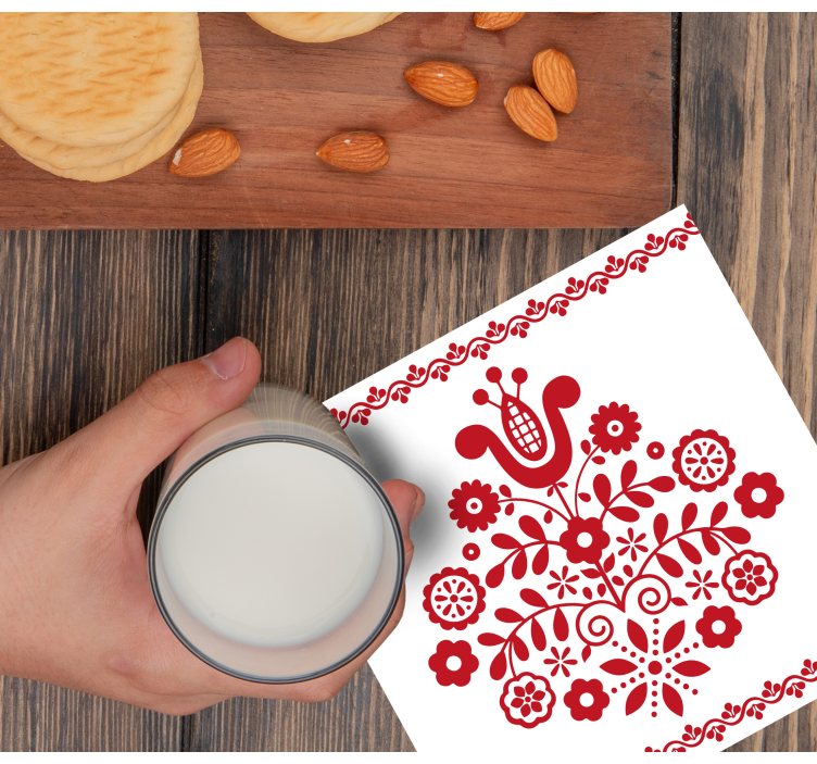 Planinski narodni uzorak vintage podmetač za čaše - TenStickers