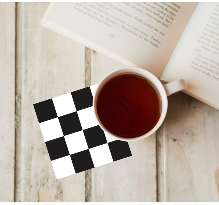 Crno-bijeli podmetač za teksturu u kockicama - TenStickers