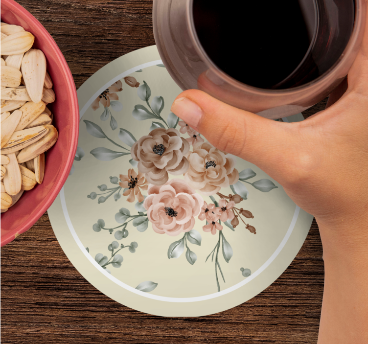 Podmetač za čaše berba cvjetni elegantni uzorak - TenStickers