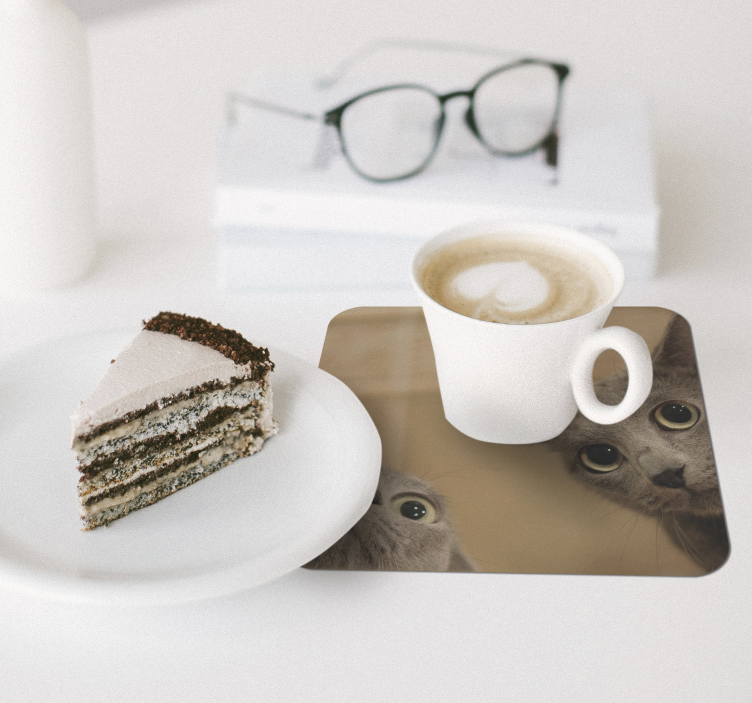 Podmetač za čaše nakaza znatiželjna mačja lica - TenStickers