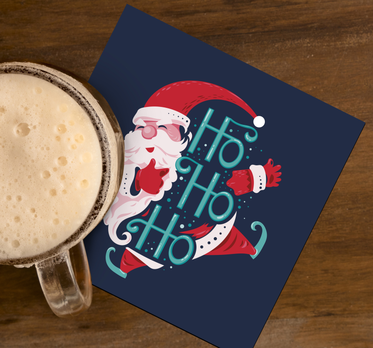 Santa claus pije pivo podmetač - TenStickers