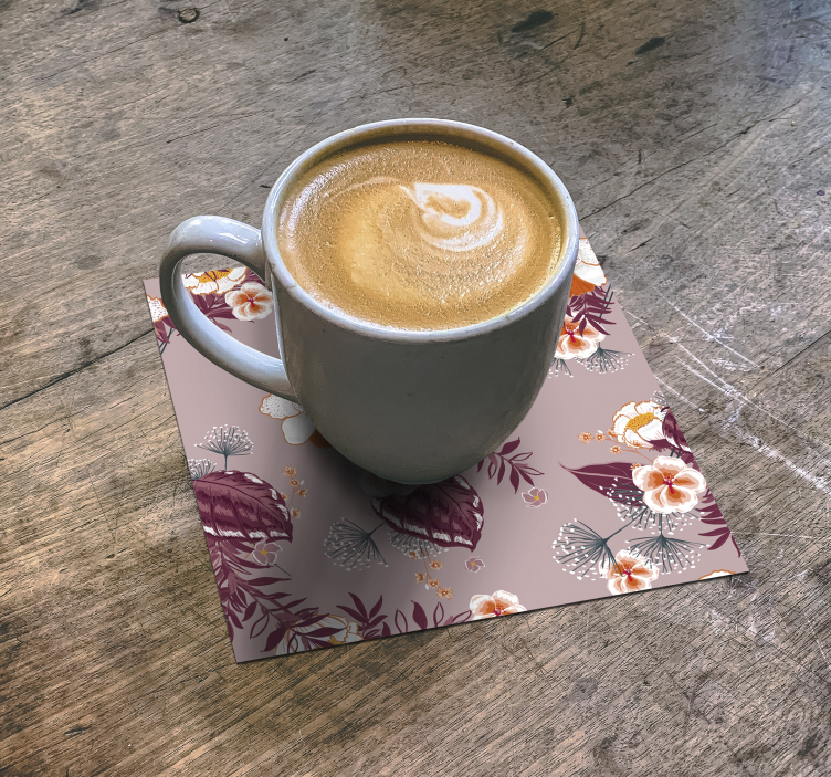 šareni cvjetni print coaster - TenStickers