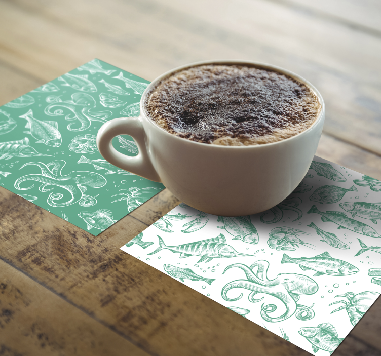 Fenomenalna skica ribe rukom privučena podmornica - TenStickers