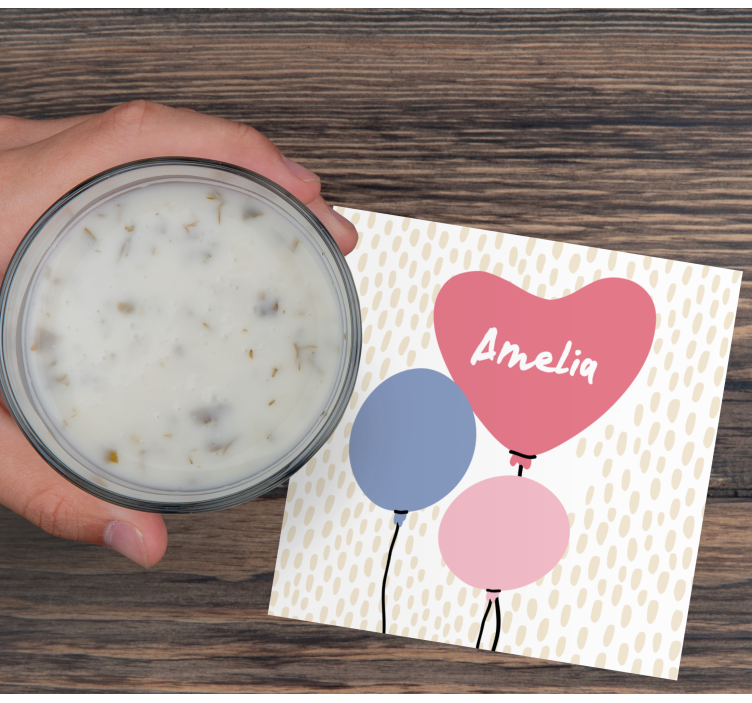 Sretni b-day baloni s imenom više podmetača - TenStickers