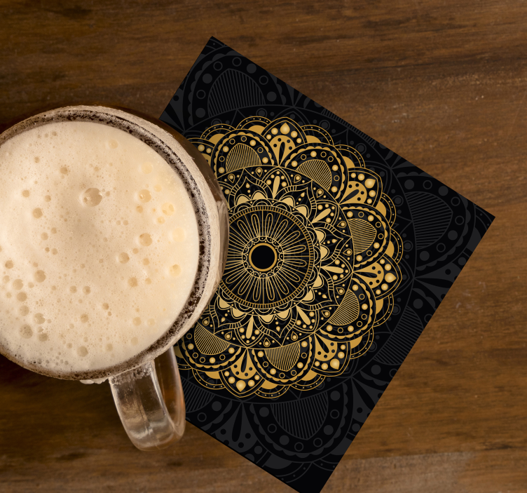 Zlatna mandala piće coaster - TenStickers