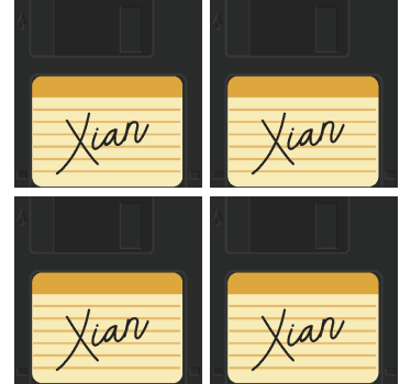 Disketa s imenima geeky coasters - TenStickers