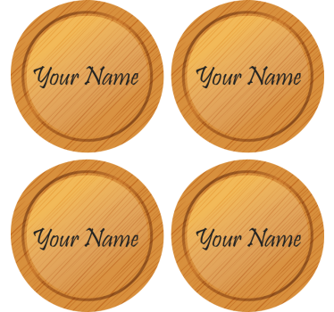 Tekstura drveta s tekstualnim personaliziranim prostirkama za piv - TenStickers