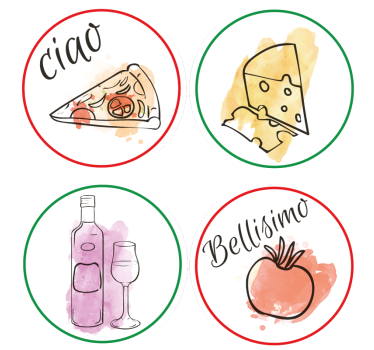 Podmetač za čaše prilagodljiv uz motive hrane i pića - TenStickers