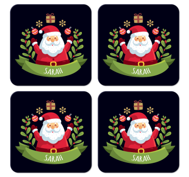 Djed mraz s imenom božićnih podmetača - TenStickers