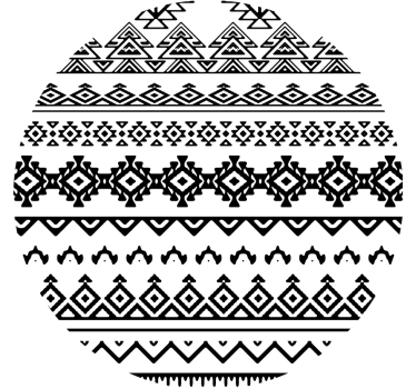Podmetač za čaše s geometrijskim crnim uzorcima - TenStickers