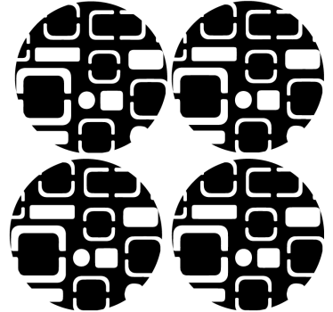 Podmetač za čaše s geometrijskim crnim motivima - TenStickers